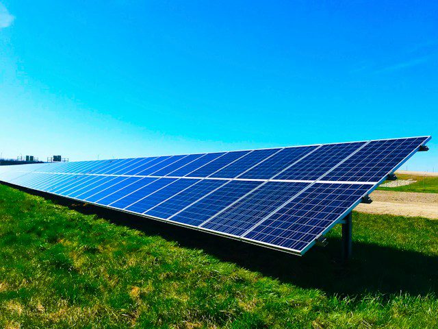 solar panels in field